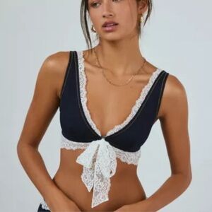 Urban Outfitters Denim Lace Bralette